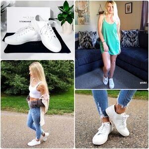 NIB rag & bone Standard Issue White Leather Lace Up Sneaker